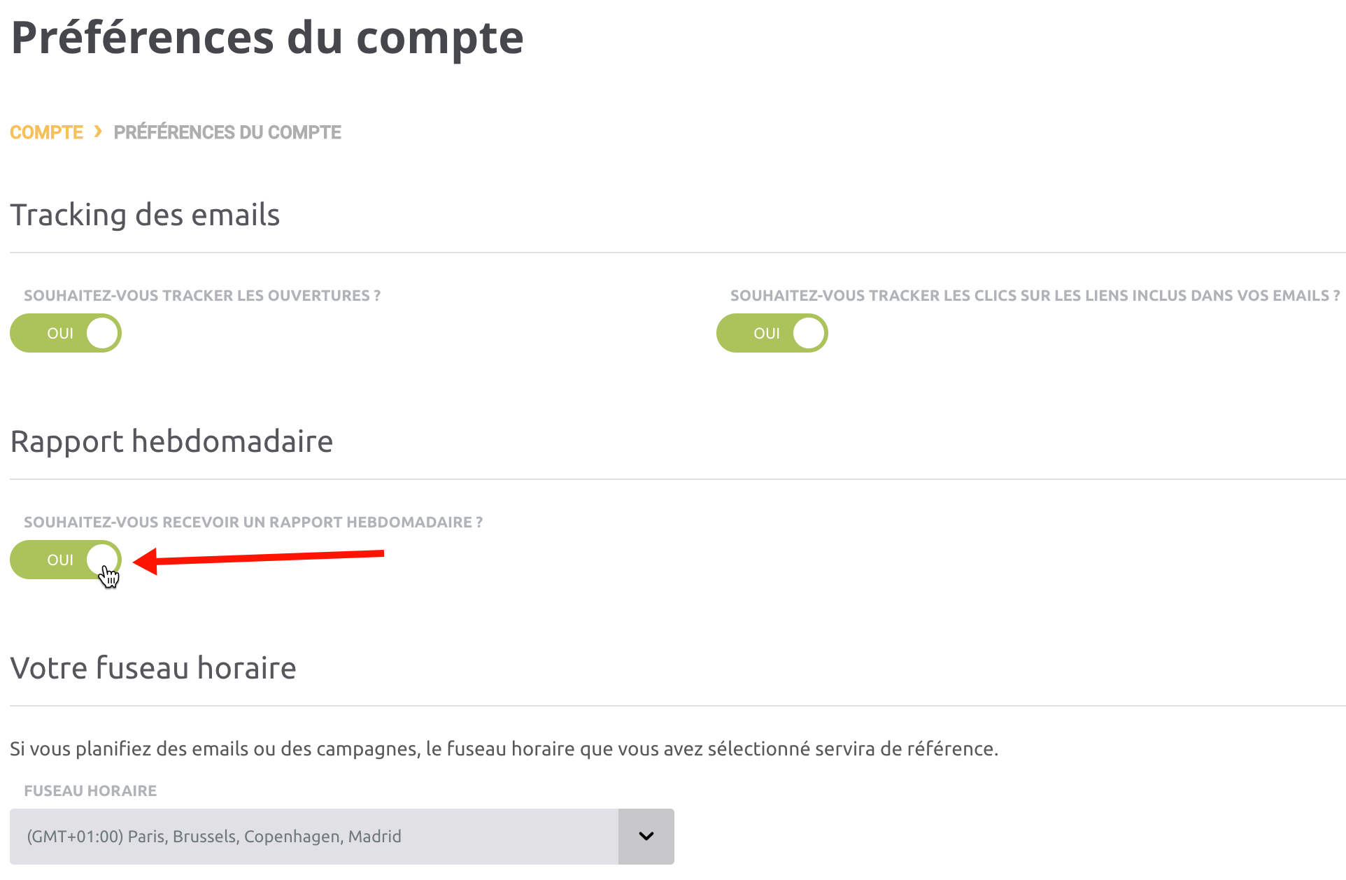 Rapport hebdomadaire