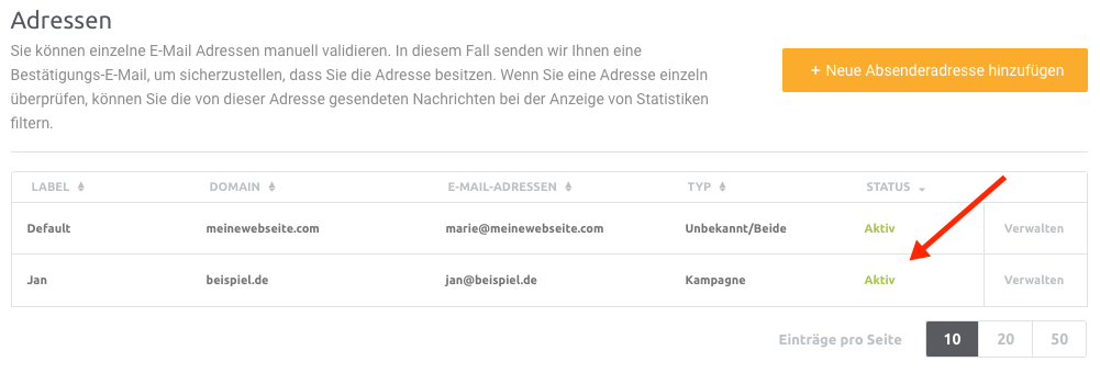 Sender Address