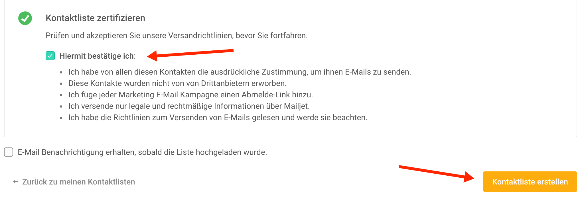 meine Kontakte hochladen