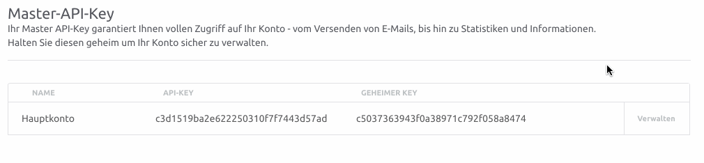 meinen Secret Key