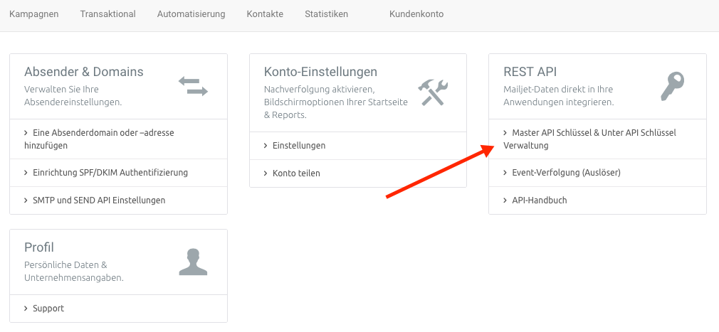 ein Unterkonto erstellen