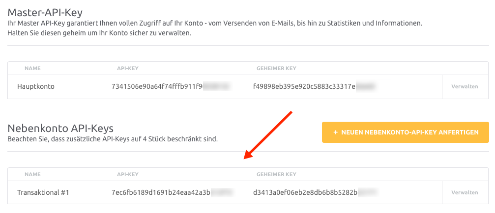 ein Unterkonto erstellen