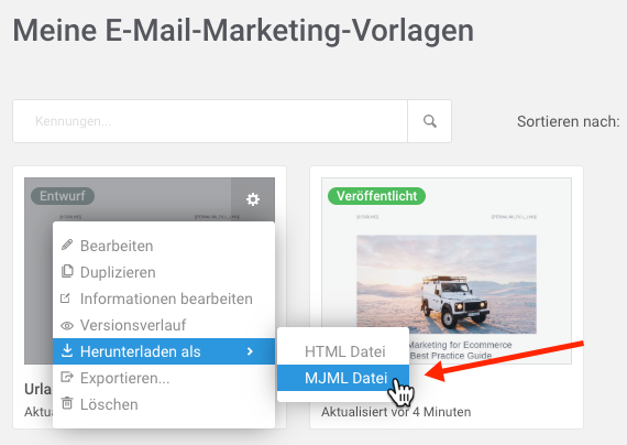 kopiert man eine Vorlage von einem API-Key