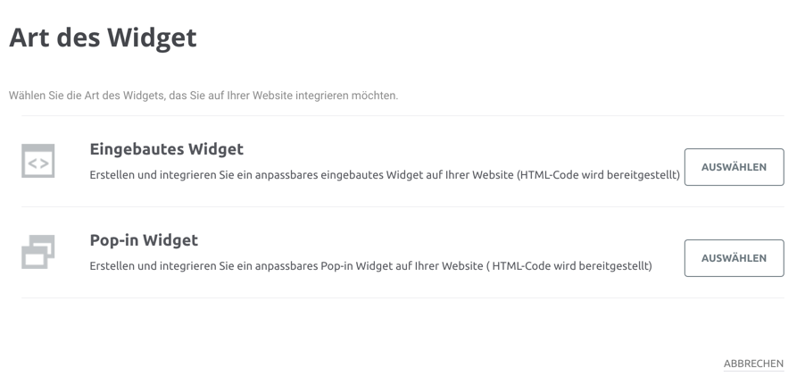 Abonnement-Widgets
