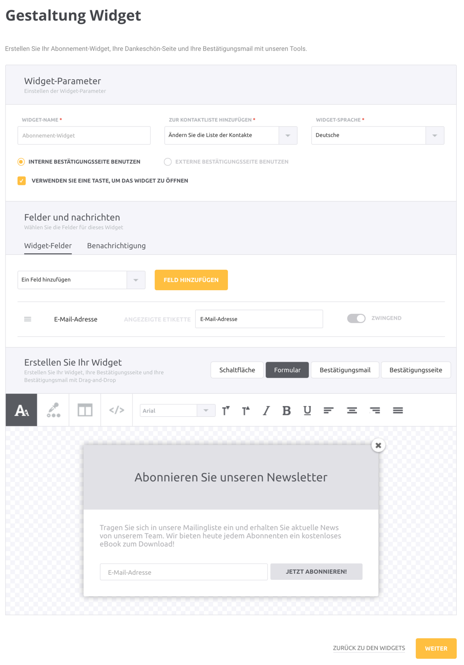 Abonnement-Widgets