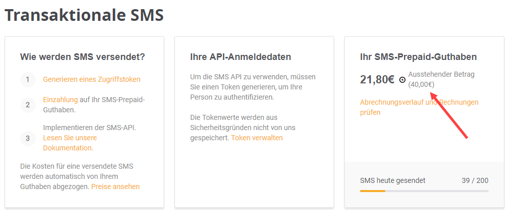 Transaktions-SMS