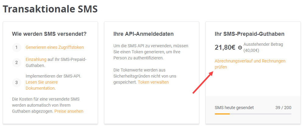 Transaktions-SMS