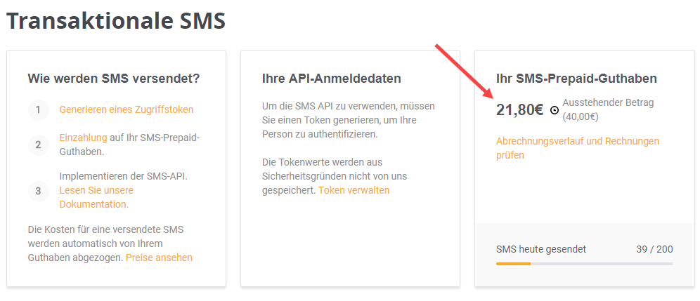 Transaktions-SMS