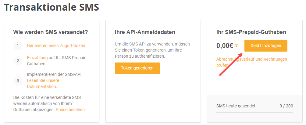 Transaktions-SMS