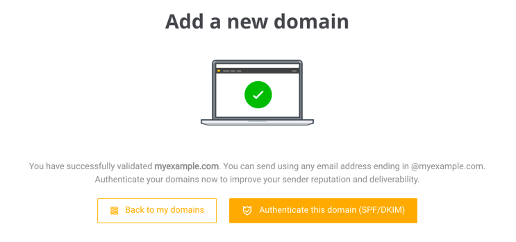 Validate a sending domain