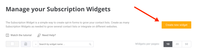 Subscription Widget