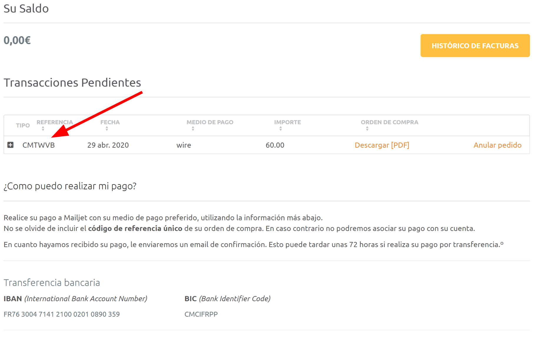 PayPal o transferencia bancaria