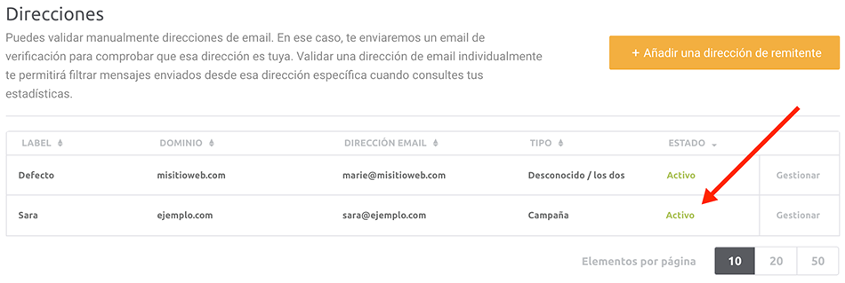 Sender Address