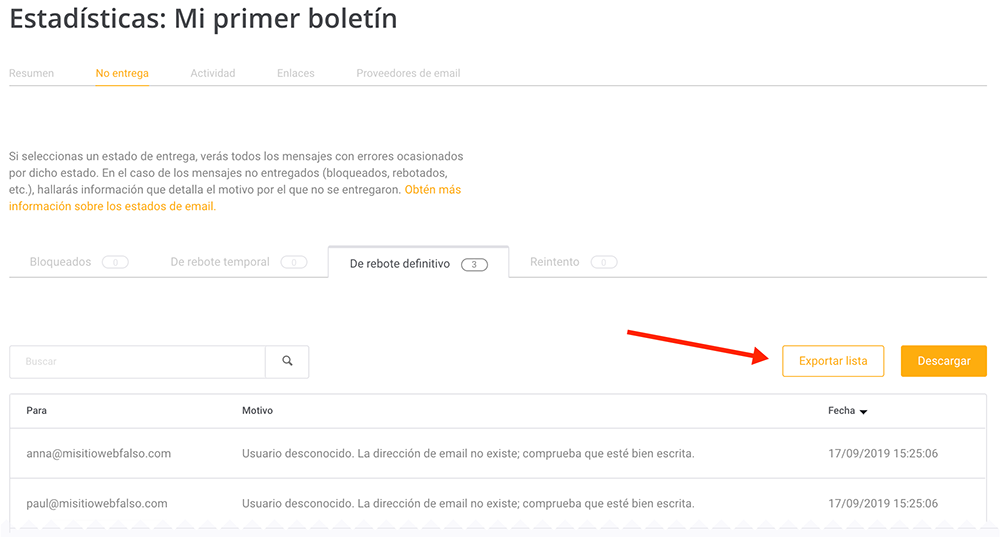 una lista de suscriptores activos