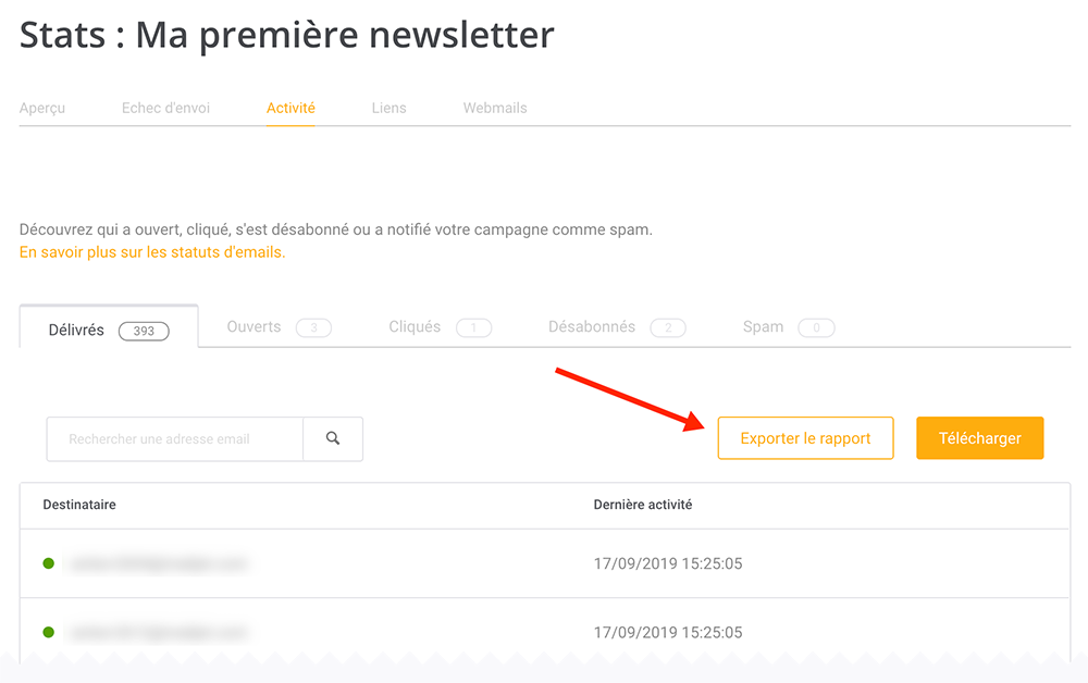une liste de contacts réactive