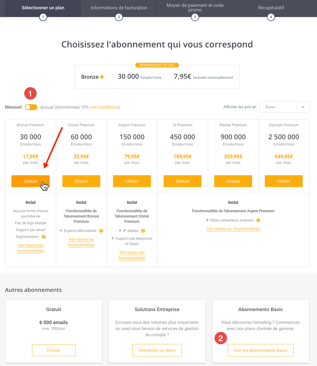 Sélectionnez un abonnement