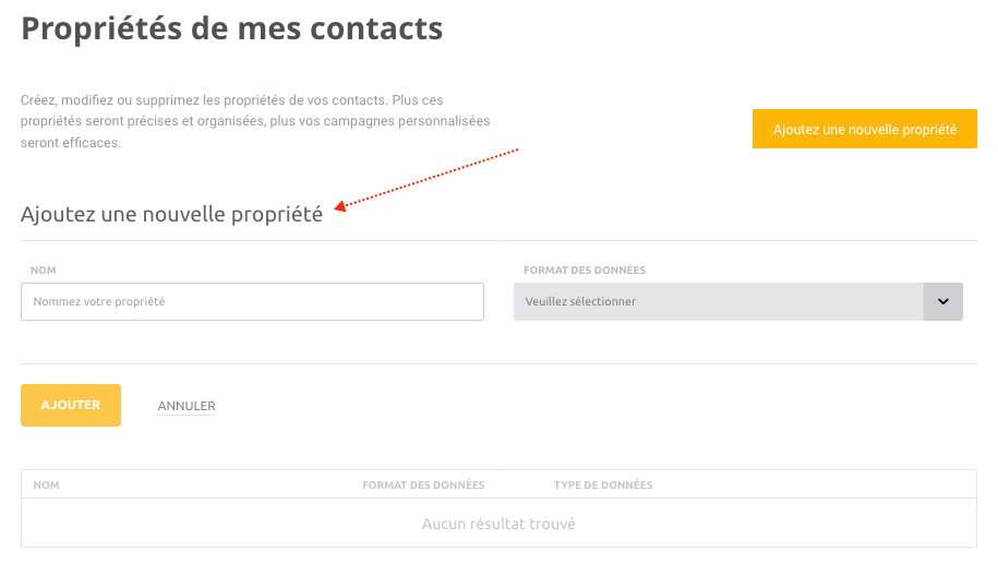 Gestion des propriétés