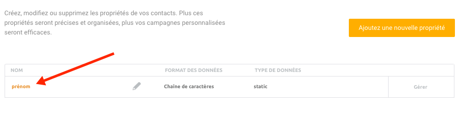Gestion des propriétés