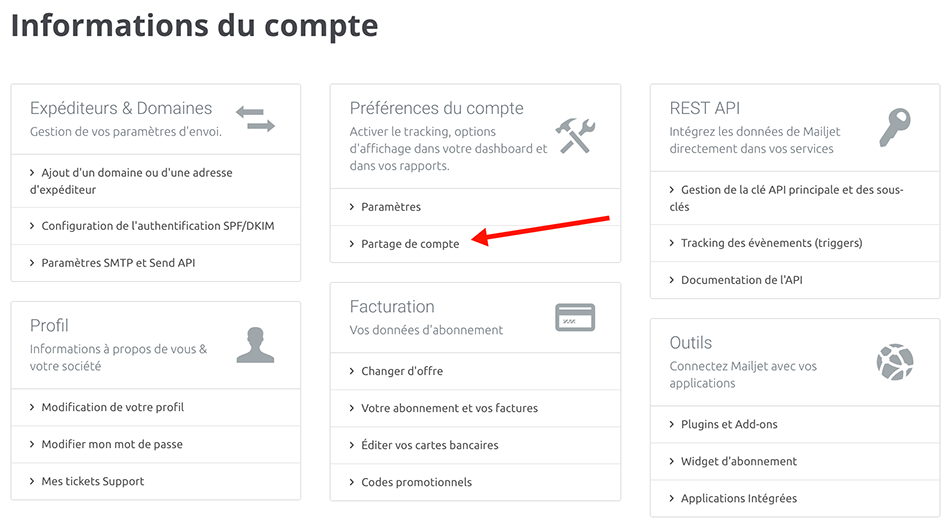 Partage de compte