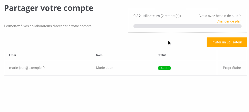 Partage de compte