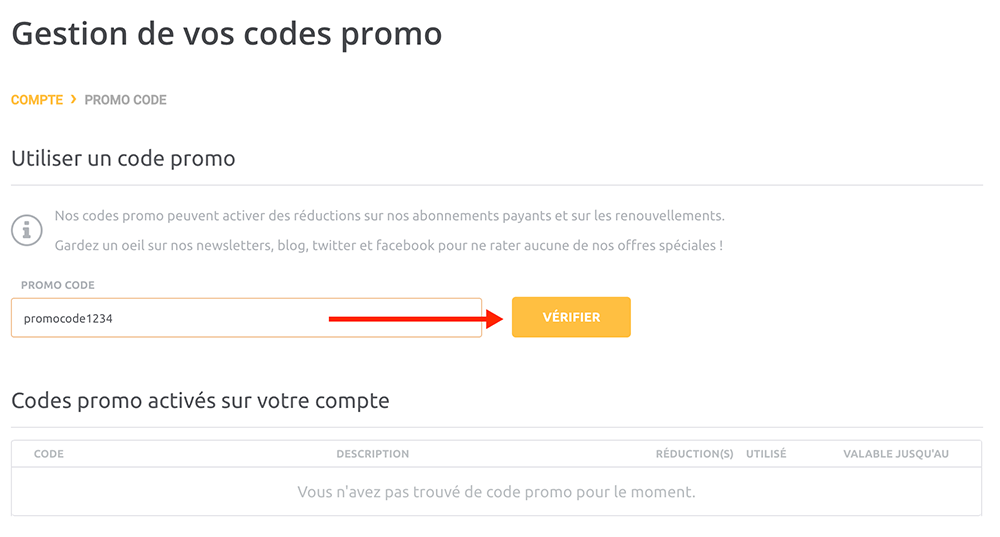 code promotionnel