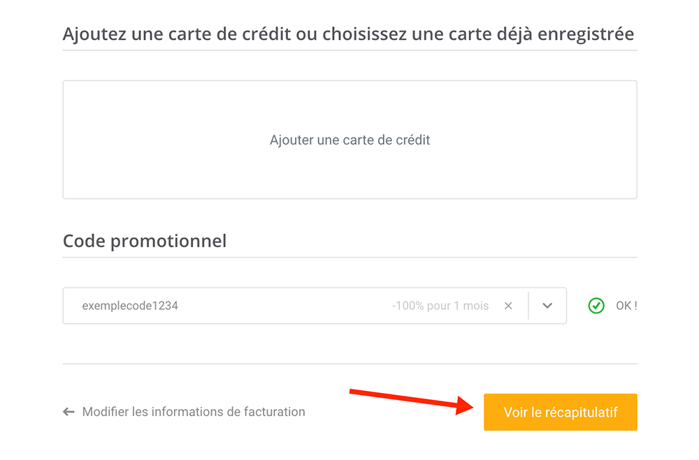 code promotionnel