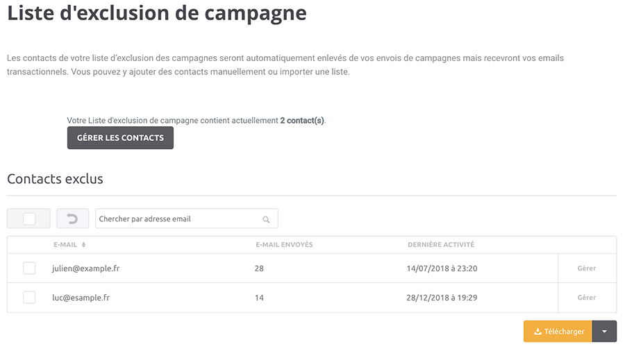 Liste d'exclusion
