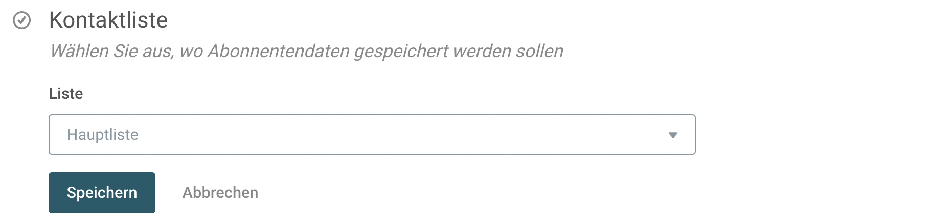 Drop-down-Feld Kontaktliste