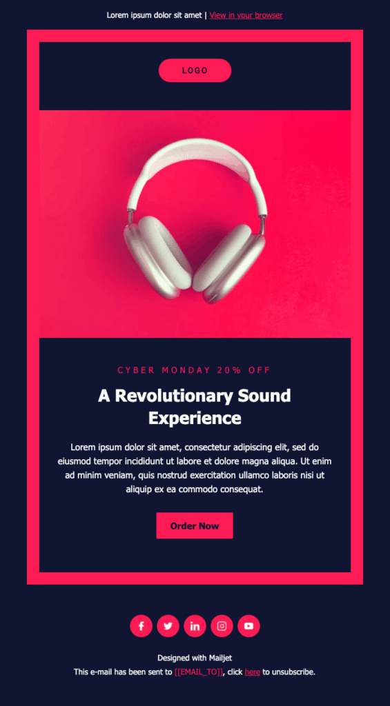 Cyber monday sale email template
