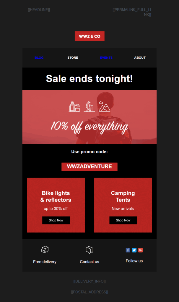 Small business holiday template for an outdoor store