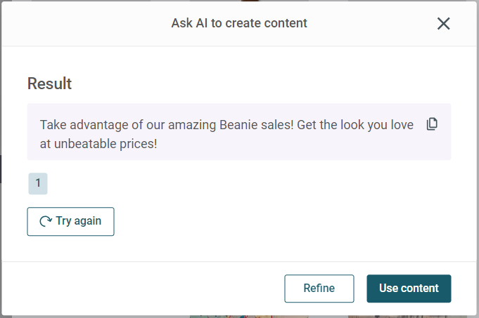 How to generate alternative results in Mailjet’s AI Copy Generator