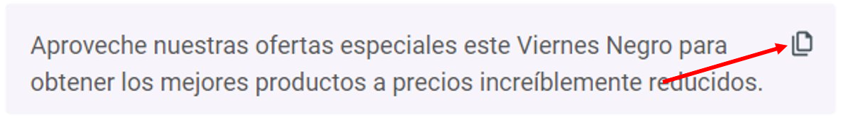 Cómo copiar los resultados a tu portapapeles en el Generador de textos con IA de Mailjet