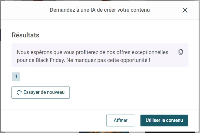 Comment obtenir des résultats différents avec le générateur de texte par IA de Mailjet