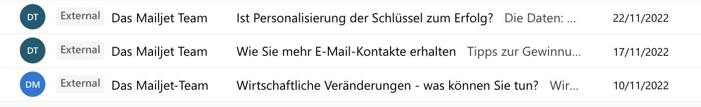 Beispiele für E-Mail-Absendernamen