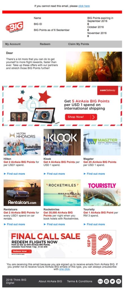 exemple email fidélisation client