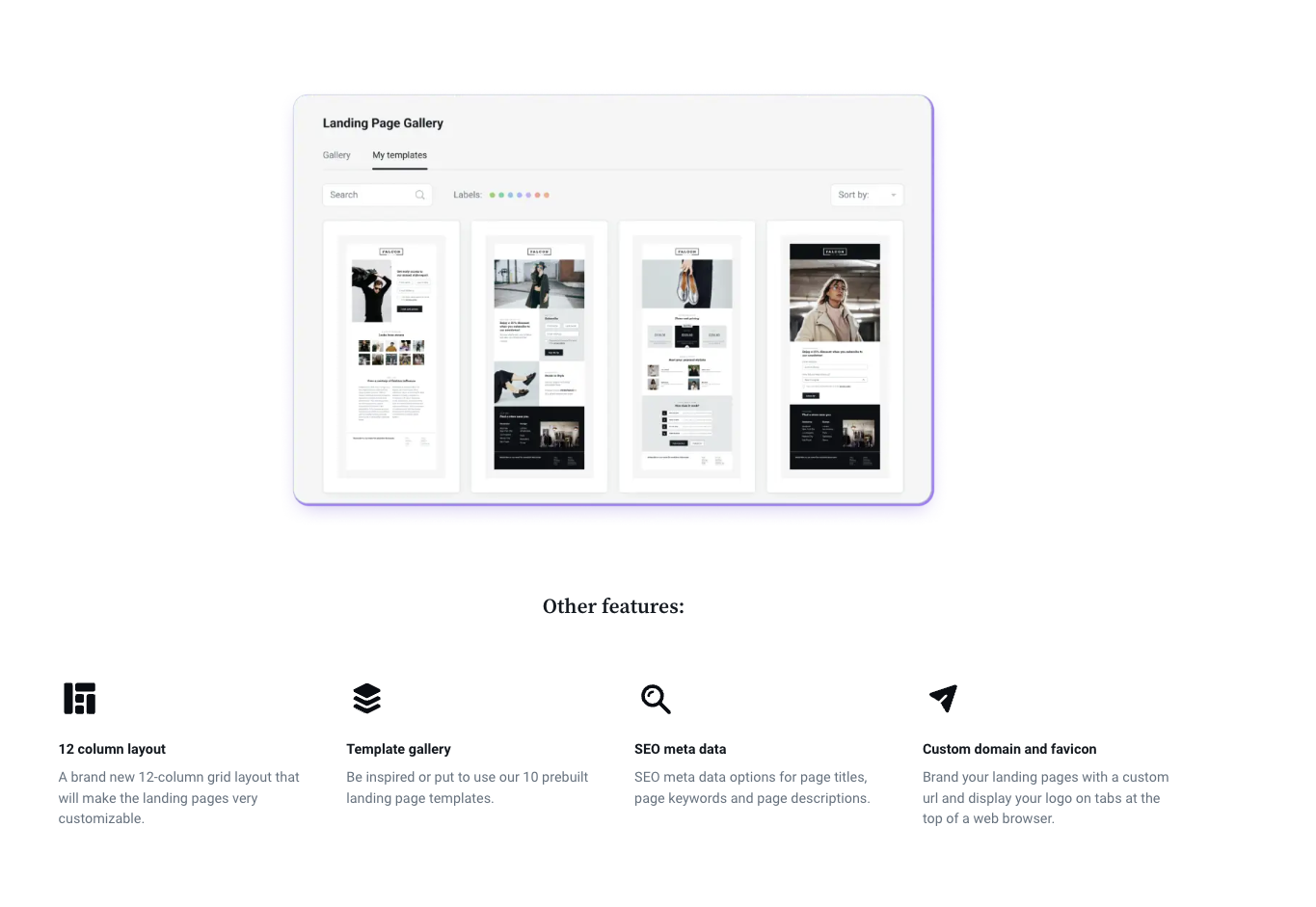 An example of a product landing page