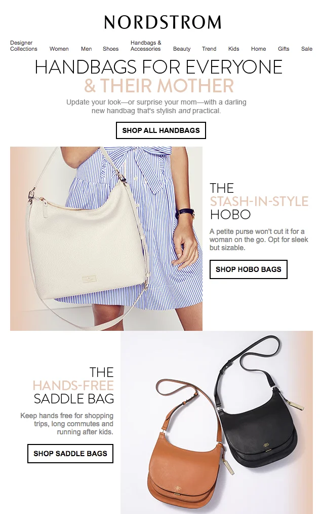 Mother’s Day email subject line example from Nordstrom