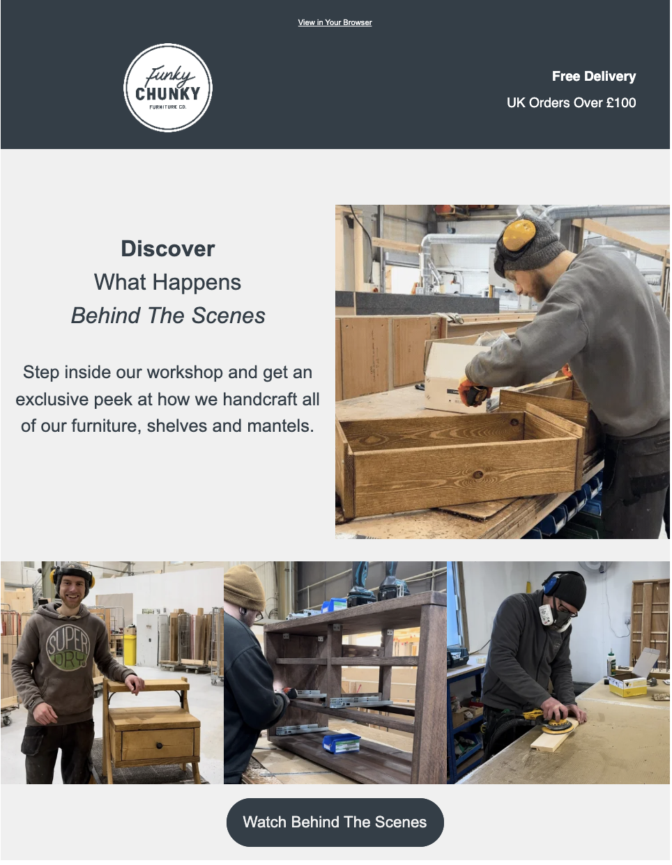 An example of a behind the scene newsletter idea