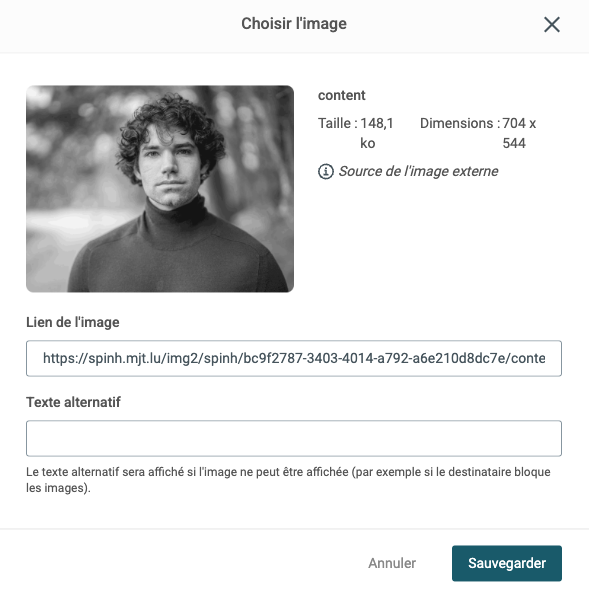 L’ajout d’images est possible dans les campagnes d’emailing avec des balises alt adaptées