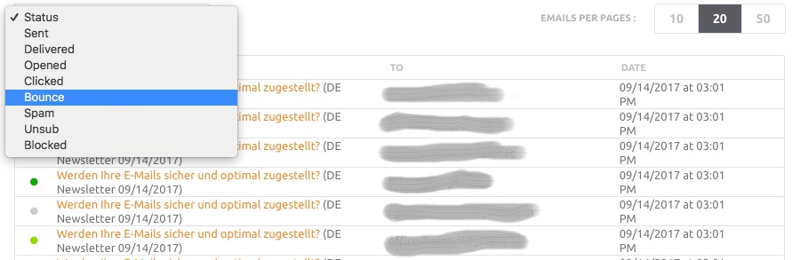 E-Mail-Statistik-Bounce