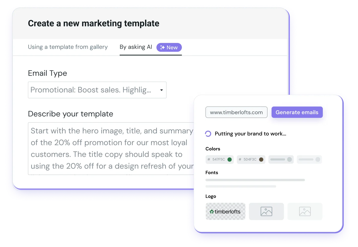 Mailjet’s AI Template Generator and Brand Kit 