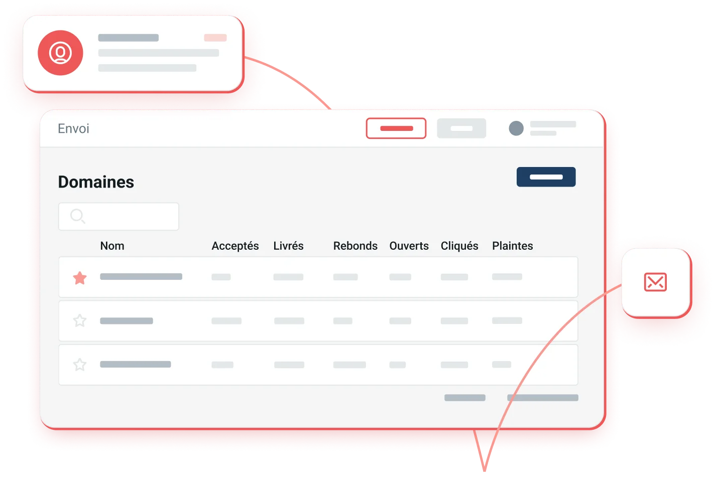 Illustration représentant les rebonds d’emails