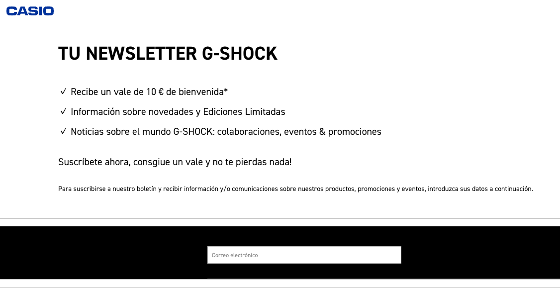 Formulario de inscripción con 10 € de bienvenida