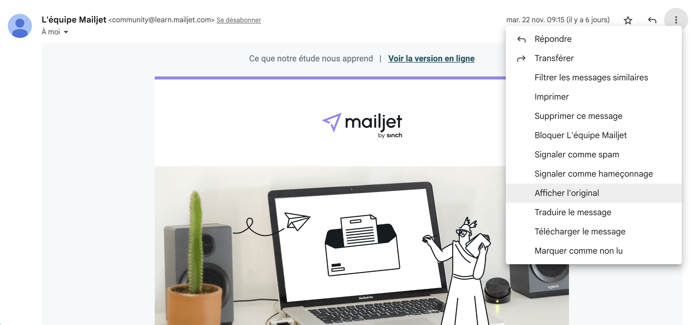 Processus d’accès aux en-têtes d’emails dans Gmail