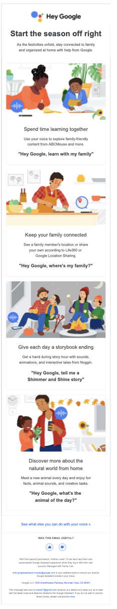 Google's festive different email