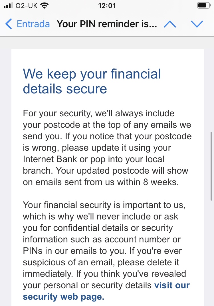 Eine Beispiel-E-Mail der Nationwide Building Society zur Datenschutzrichtlinie