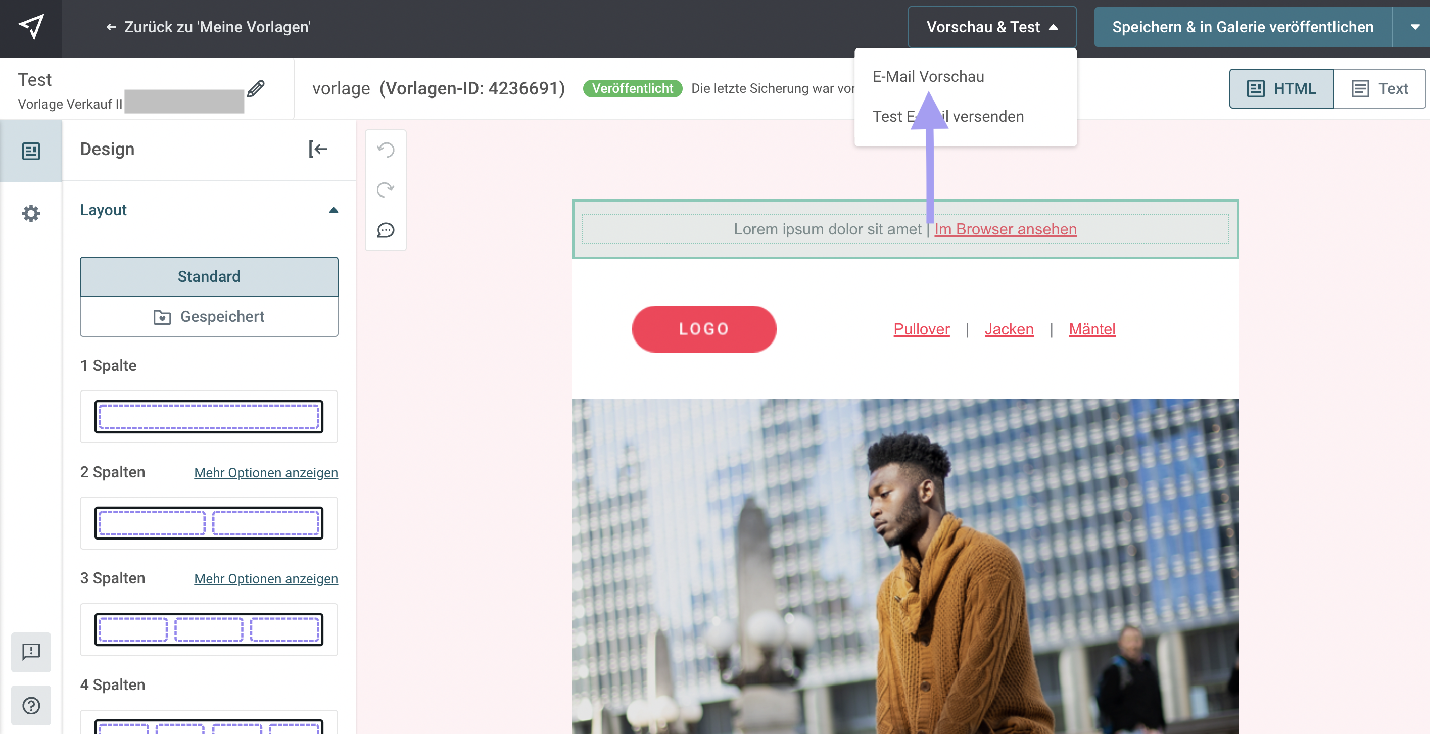 Klicken Sie auf “E-Mail-Vorschau“
