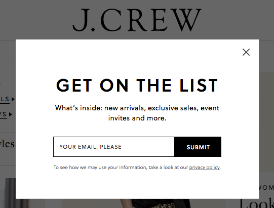 Exclusive deals signup form