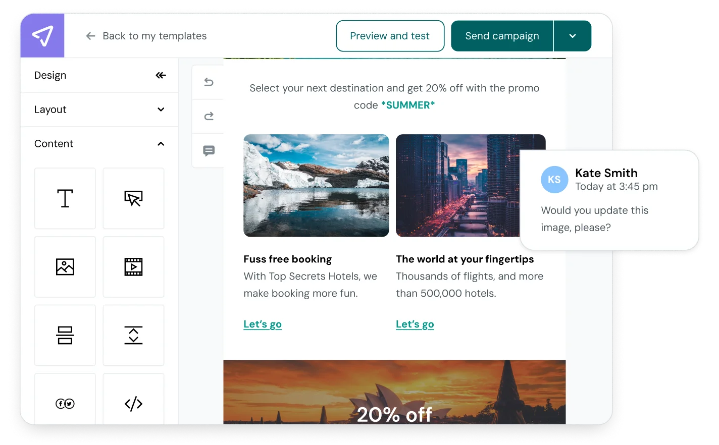 A request made via Mailjet's collaboration feature.