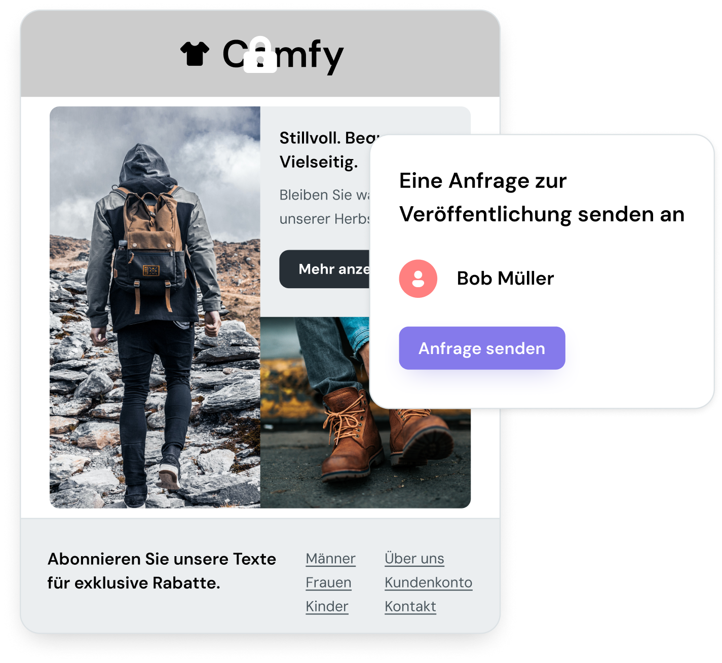 Die Mailjet-Funktion für gesperrte Abschnitte und die Beantragung der Veröffentlichung ermöglichen kreative Kontrolle.